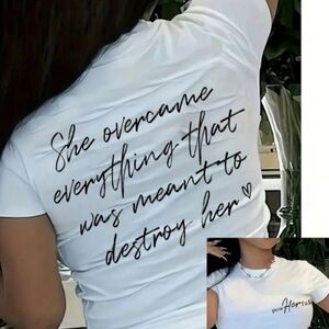 New Pow-HER-ful inspirational quote T-shirt Women's Size S